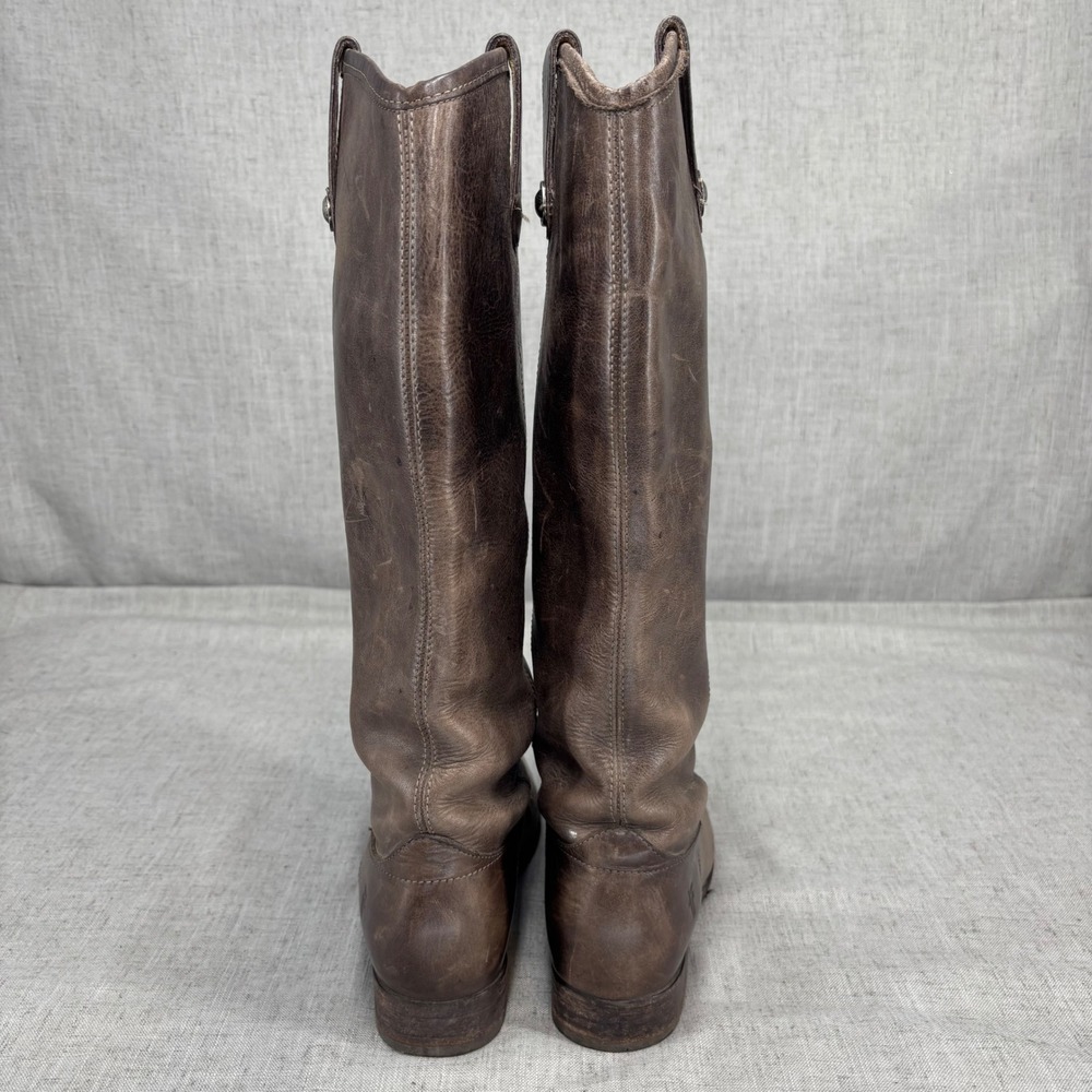 Frye Melissa Button Riding Boots Grey Taupe Leather Tall Pull On Women's 7.5 - Picture 5 of 10